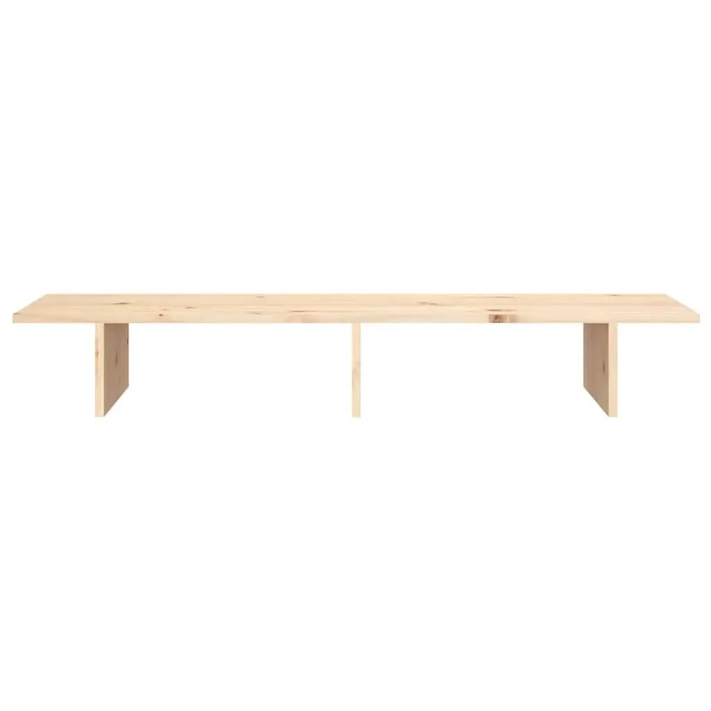 Solid Wood Monitor Riser Computer Stand Brown 100x27x15cm Pine Desk Organizer