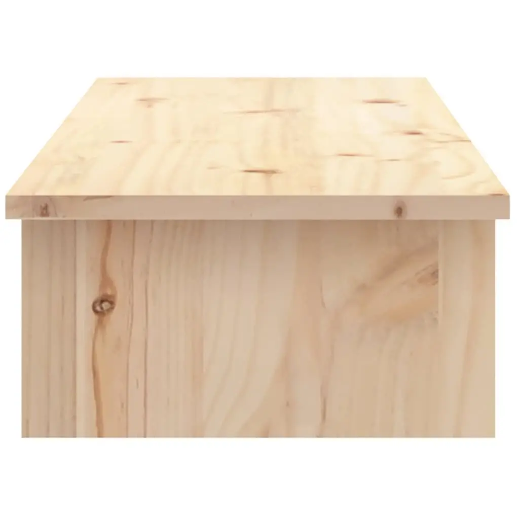 Solid Wood Monitor Riser Computer Stand Brown 100x27x15cm Pine Desk Organizer