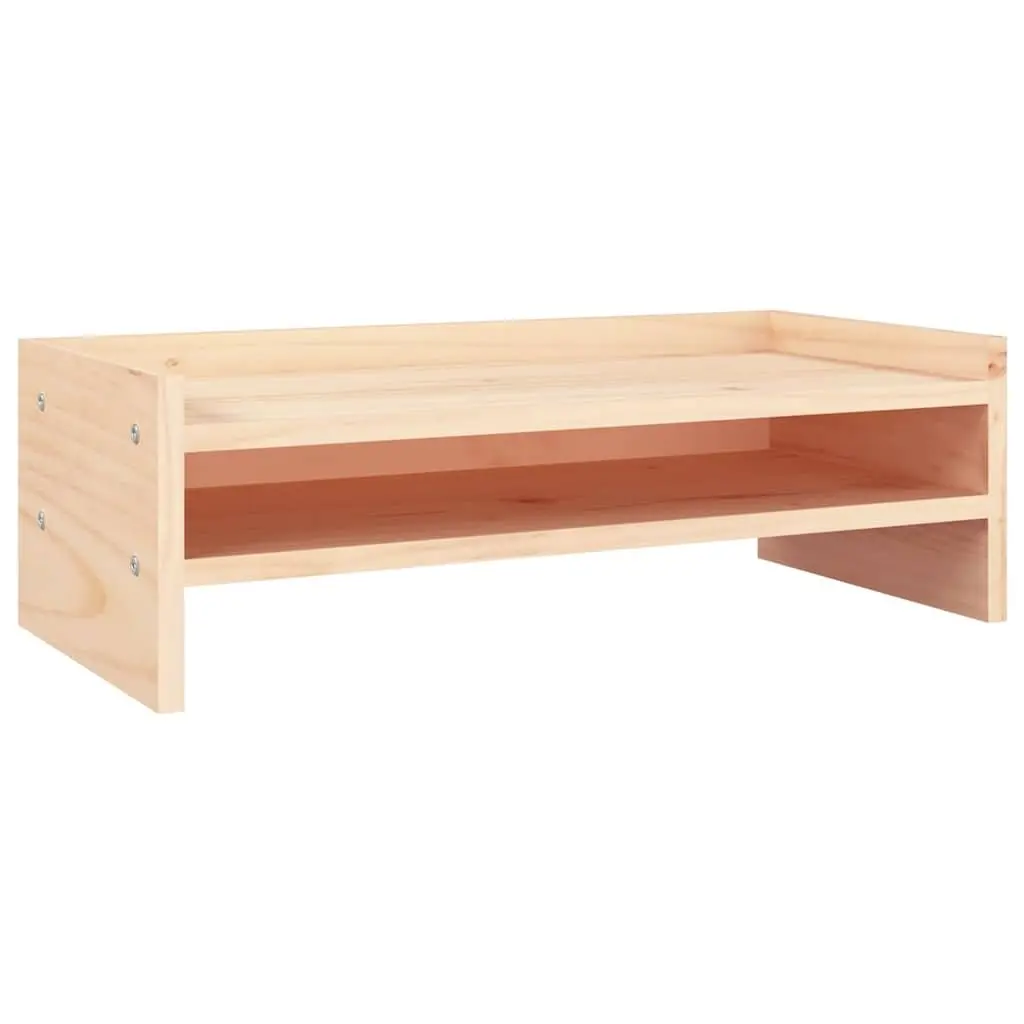 Monitor Stand Solid Wood Pine Keyboard Storage Riser 50x24x16cm Brown