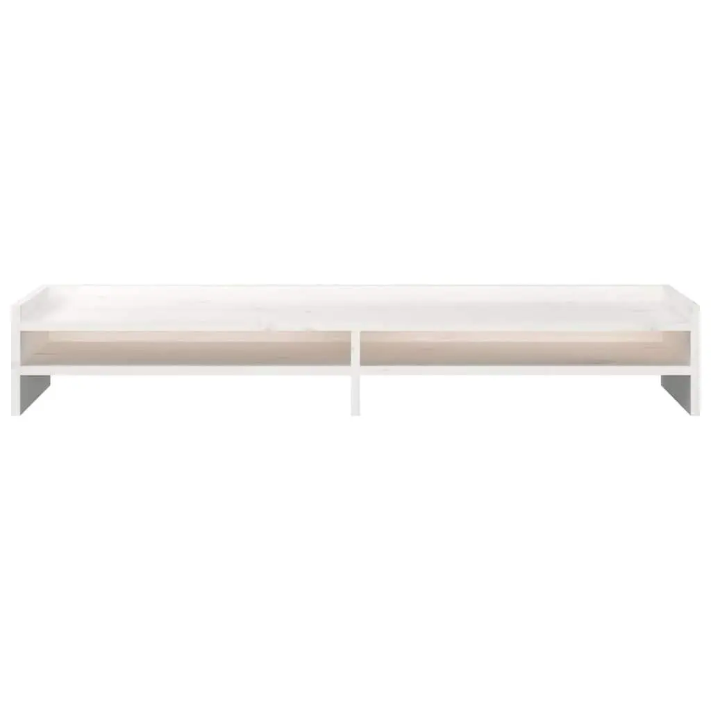Monitor Stand White Solid Wood Pine 100x24x16cm Desktop Riser