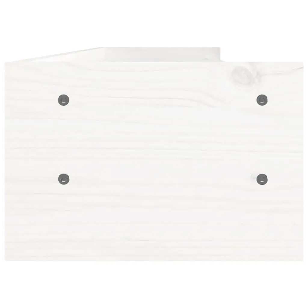 Monitor Stand White Solid Wood Pine 100x24x16cm Desktop Riser