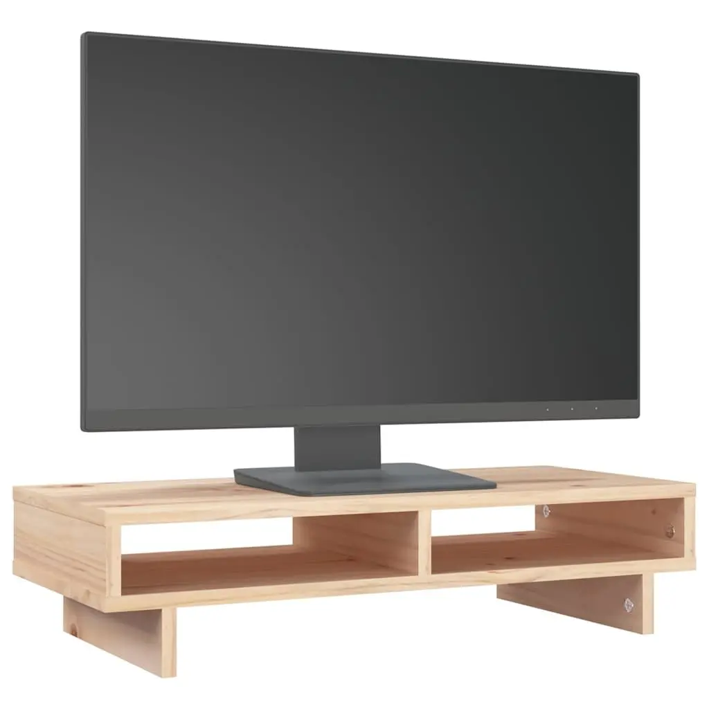 Monitor Stand Workspace Use 60x27x14cm Solid Pine Wood Brown