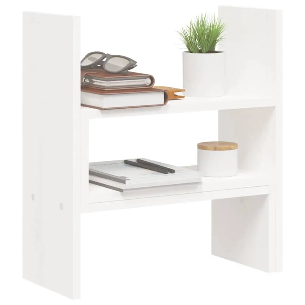 Monitor Stand Adjustable Solid Wood Pine White 39 to 72 cm