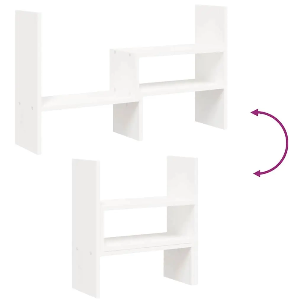 Monitor Stand Adjustable Solid Wood Pine White 39 to 72 cm