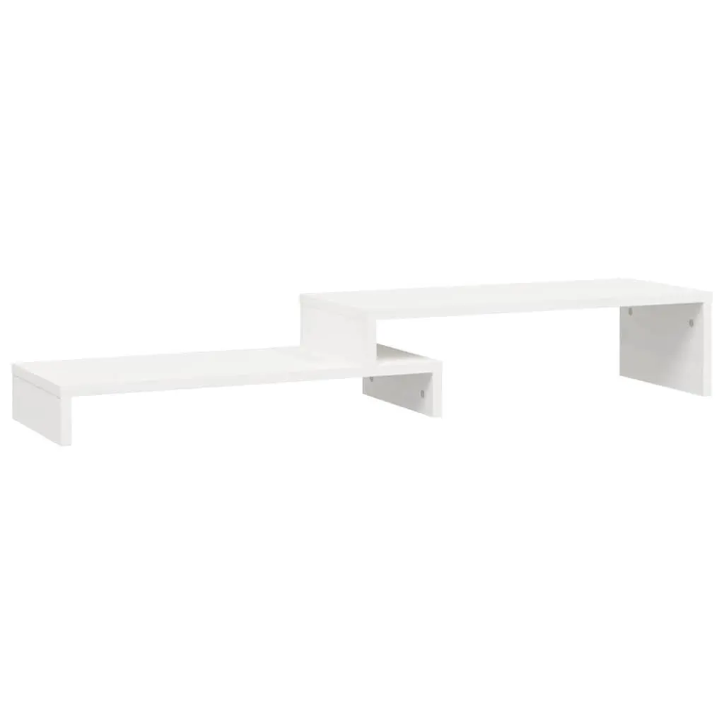 Monitor Stand Adjustable 52-101cm White Pine Riser Storage Computer Desk