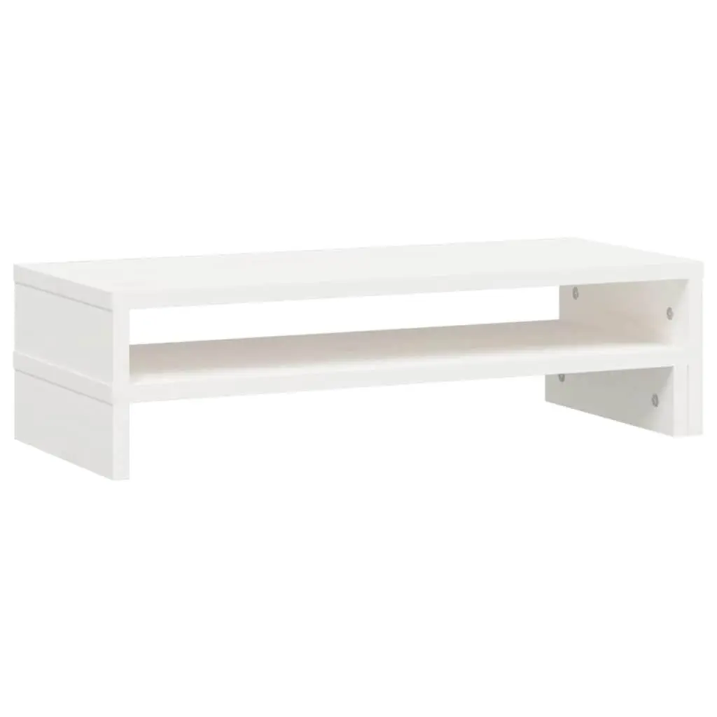 Monitor Stand Adjustable 52-101cm White Pine Riser Storage Computer Desk