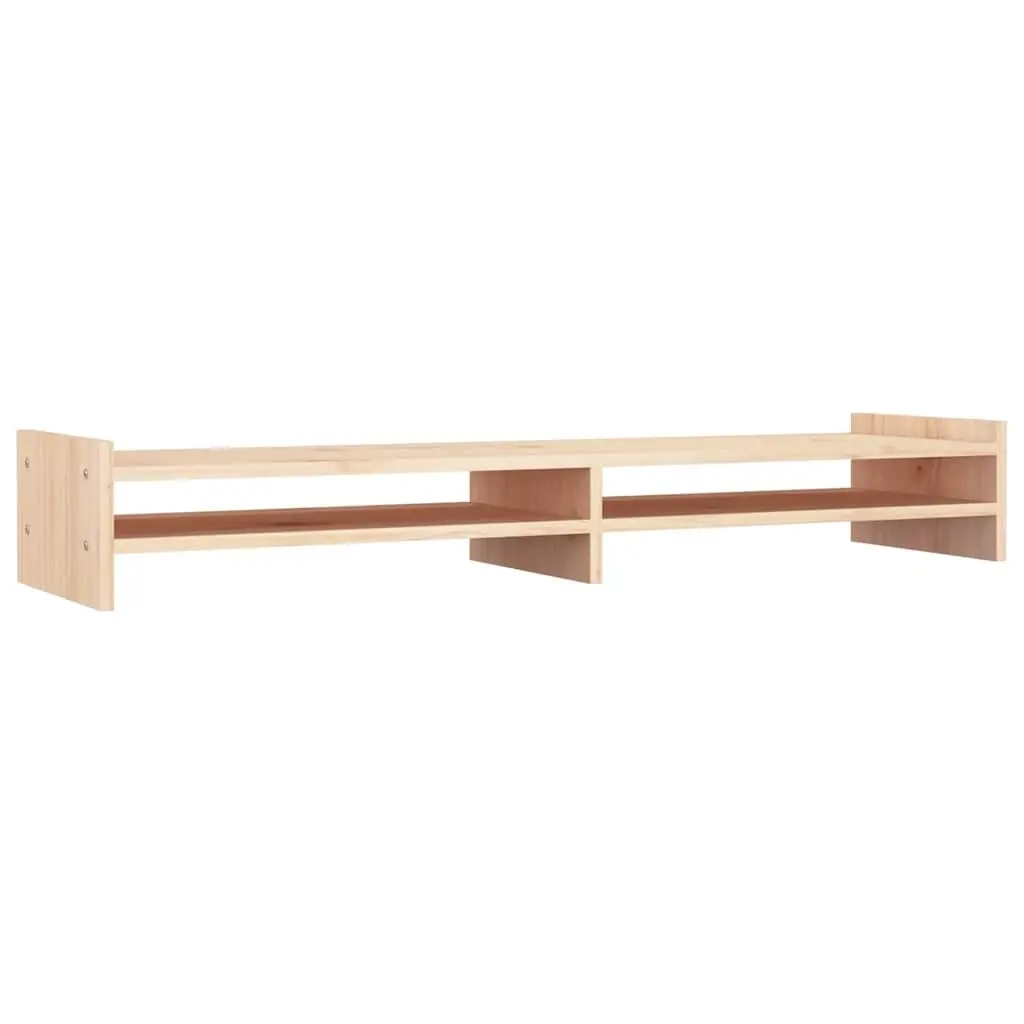 Monitor Stand Solid Pine Wood Riser 100x27x15cm Brown
