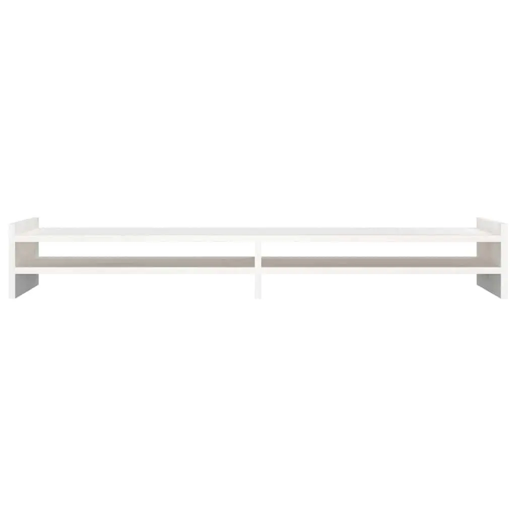 Monitor Stand White Solid Wood Pine Computer Riser 100x27x15 cm