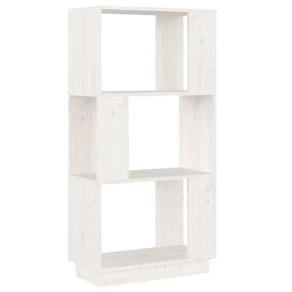 Book Cabinet Room Divider Storage 51 x 25 x 101 cm White Solid Pine Wood