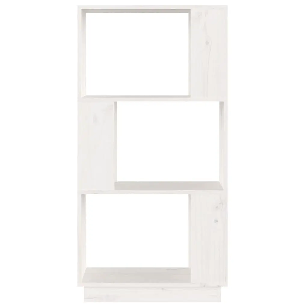 Book Cabinet Room Divider Storage 51 x 25 x 101 cm White Solid Pine Wood