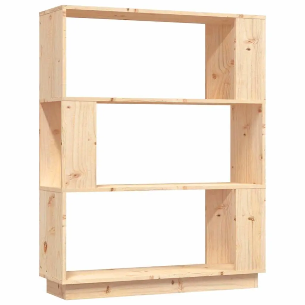 Book Cabinet Room Divider Storage 80x25x101cm Solid Pine Wood Brown