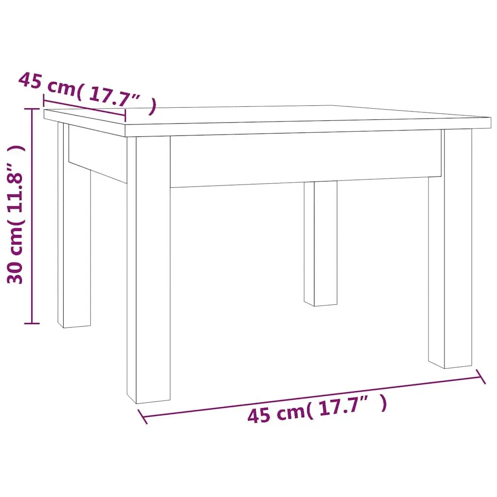Solid Wood Coffee Table 45x45x30 cm Square Pine Wooden Side Table Brown