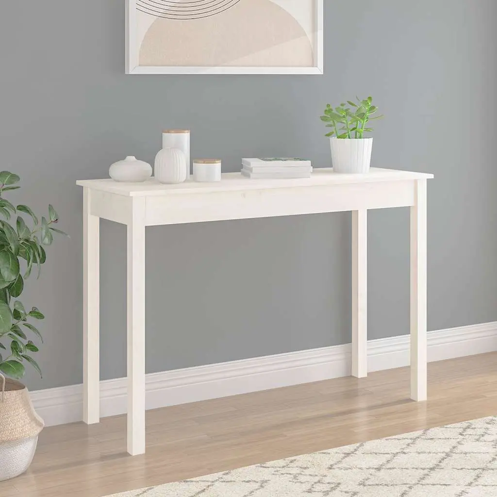 Console Table White 110x40x75 cm Wooden Accent Display Furniture
