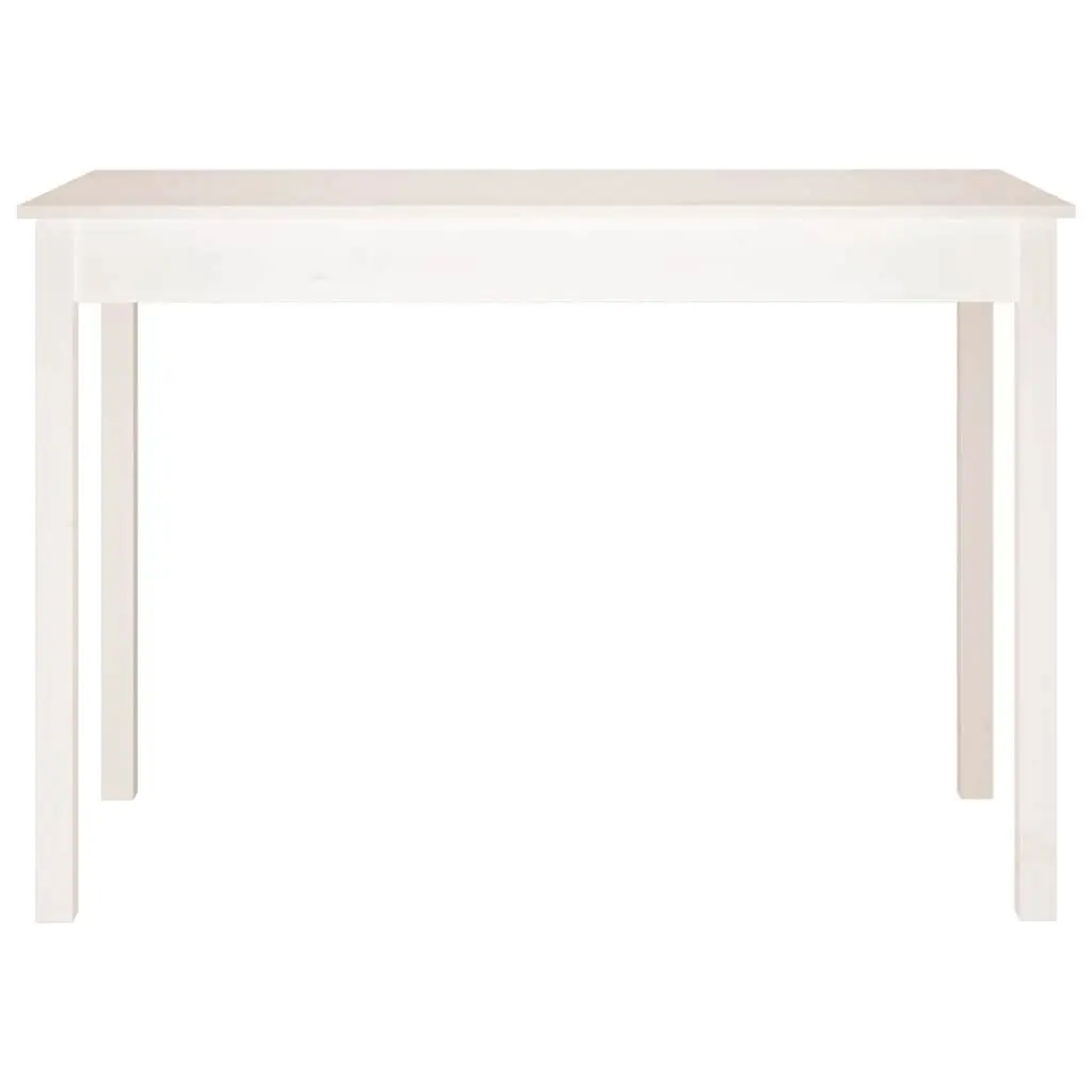 Dining Table White 110x55x75 cm Solid Pine Wood Kitchen Dining Room Furniture