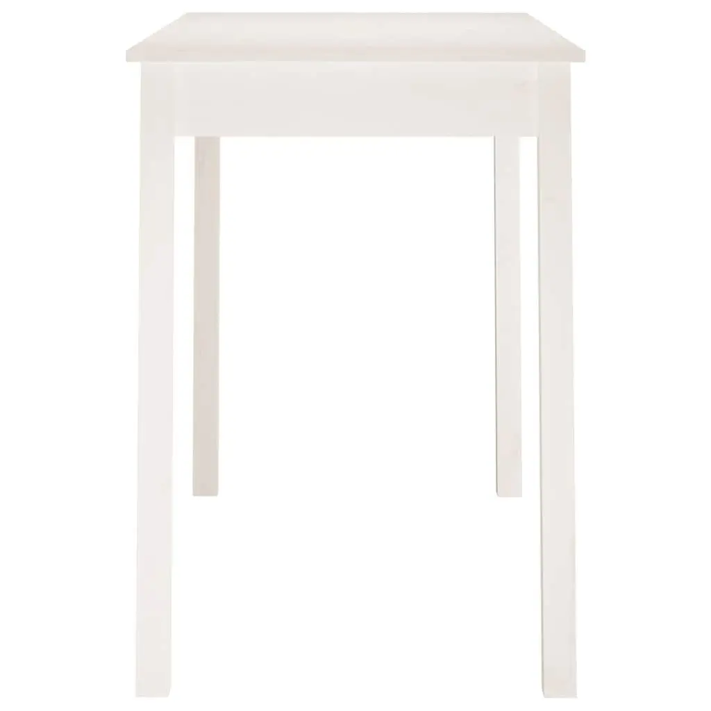 Dining Table White 110x55x75 cm Solid Pine Wood Kitchen Dining Room Furniture