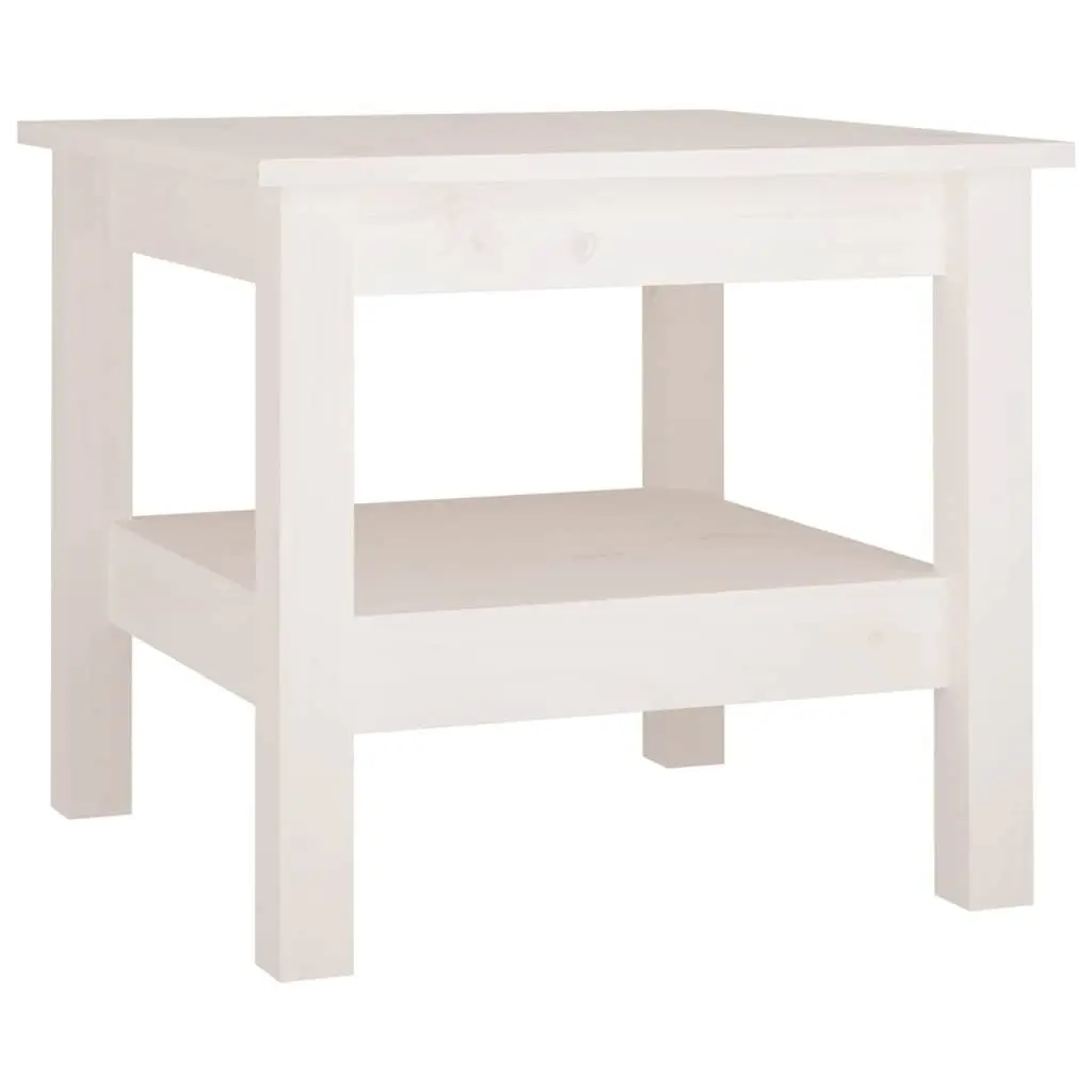 Coffee Table Solid Pine Wood Living Room 45x45x40cm White