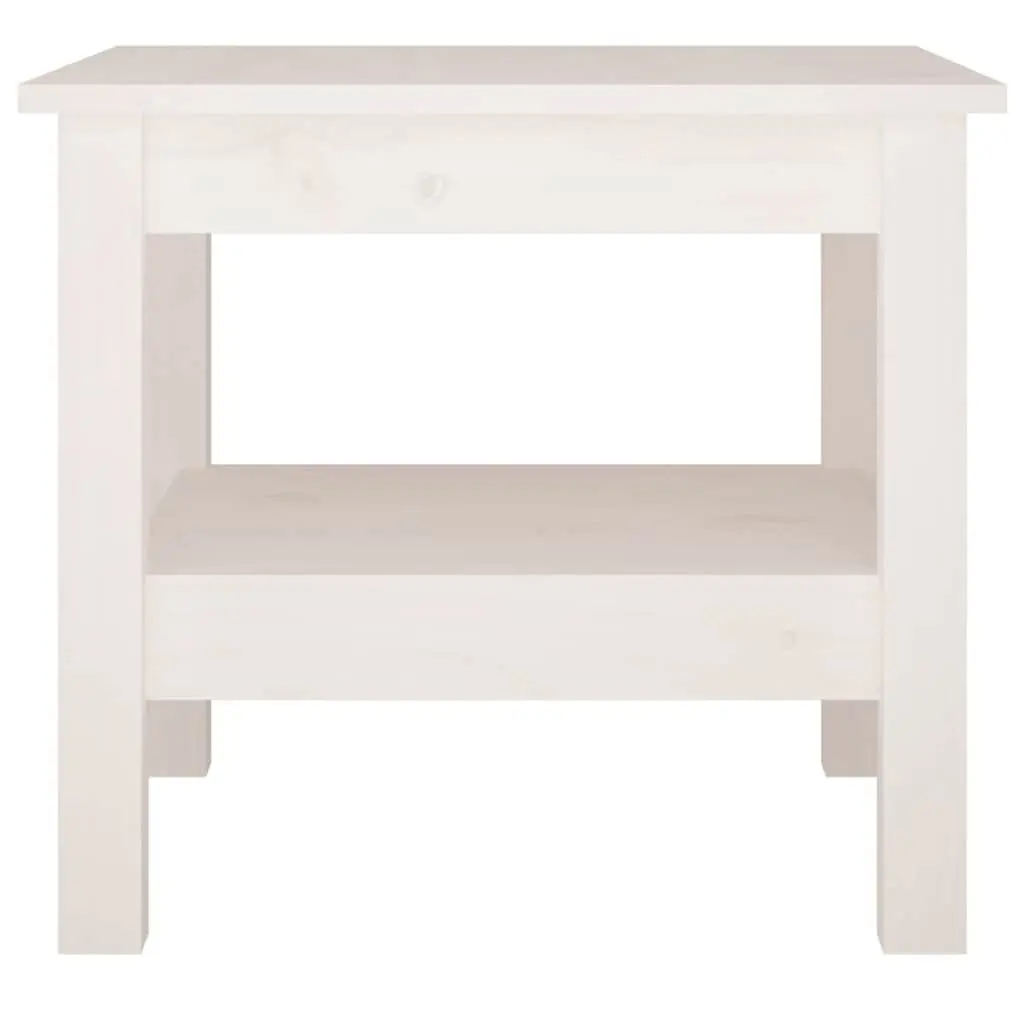 Coffee Table Solid Pine Wood Living Room 45x45x40cm White