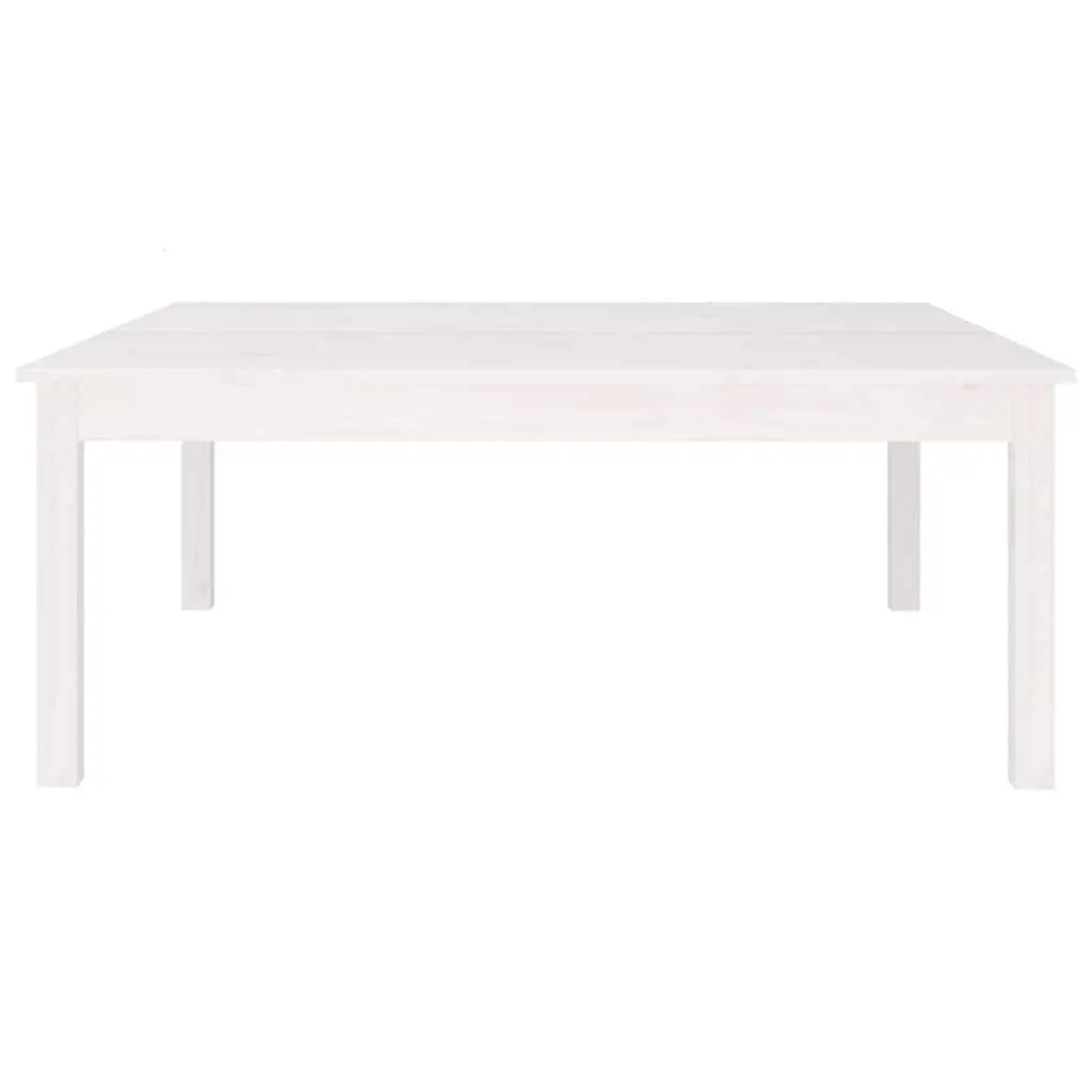 Coffee Table White 100x100x40 cm Solid Pine Wood Minimalist Design Sturdy