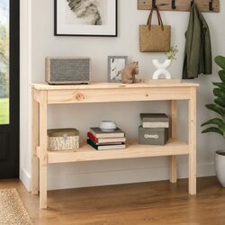 Console Table 110x40x75 cm Solid Pine Wood Hall Accent Furniture Storage Shelf