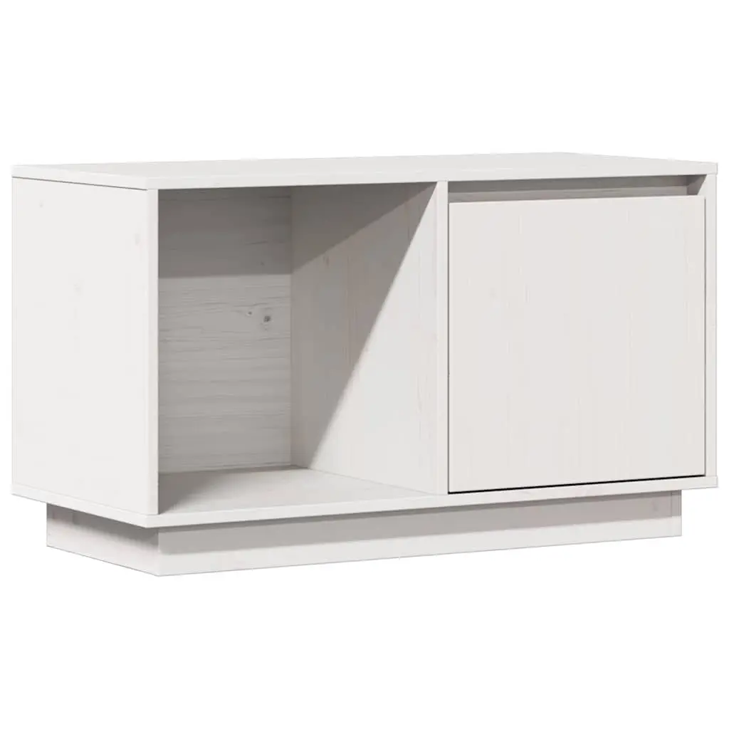White TV Cabinet Made from Solid Pine Wood