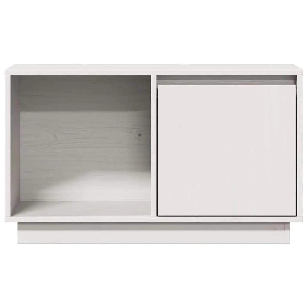 White TV Cabinet Made from Solid Pine Wood