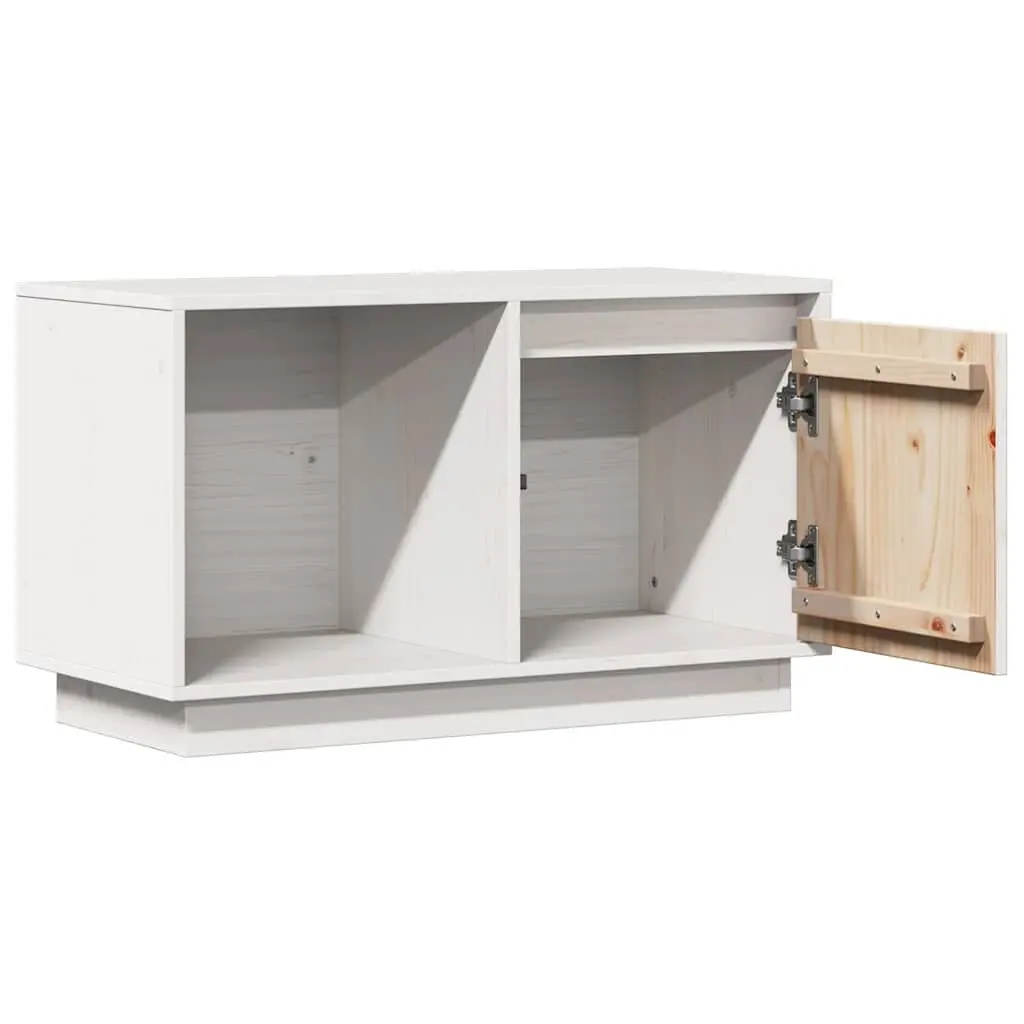 White TV Cabinet Made from Solid Pine Wood