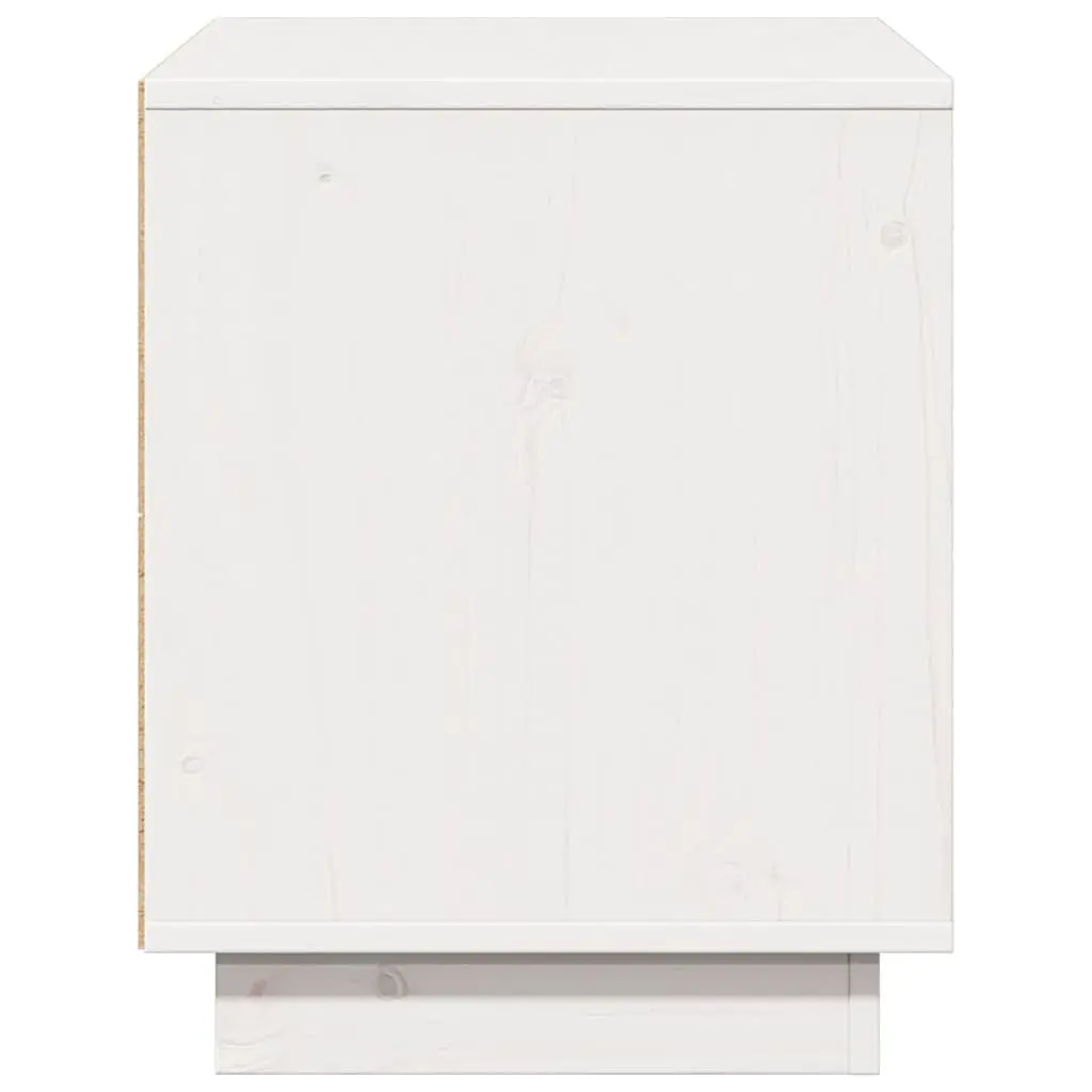 White TV Cabinet Made from Solid Pine Wood