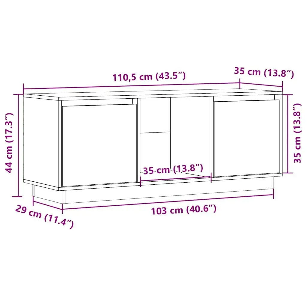 Solid Pine Wood TV Cabinet for Media Needs