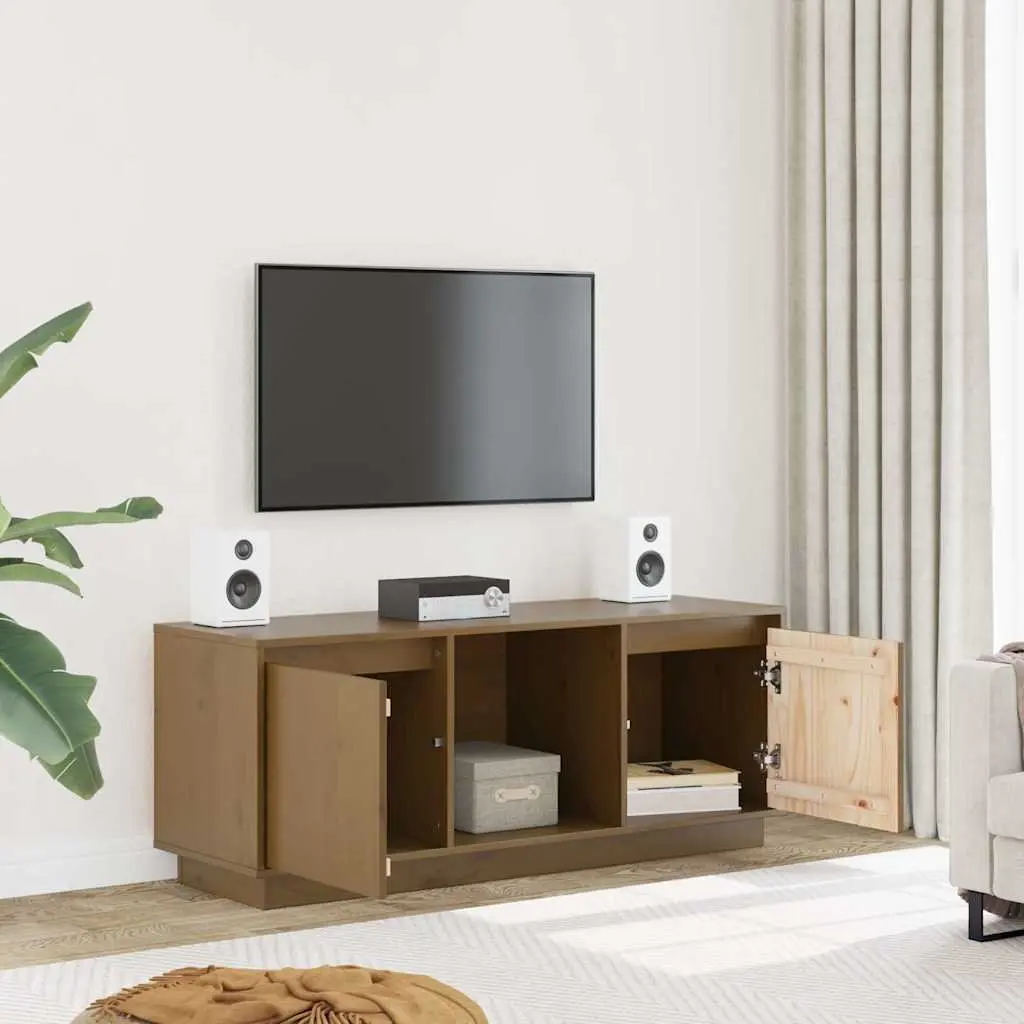 Solid Pine Wood TV Cabinet for Media Needs