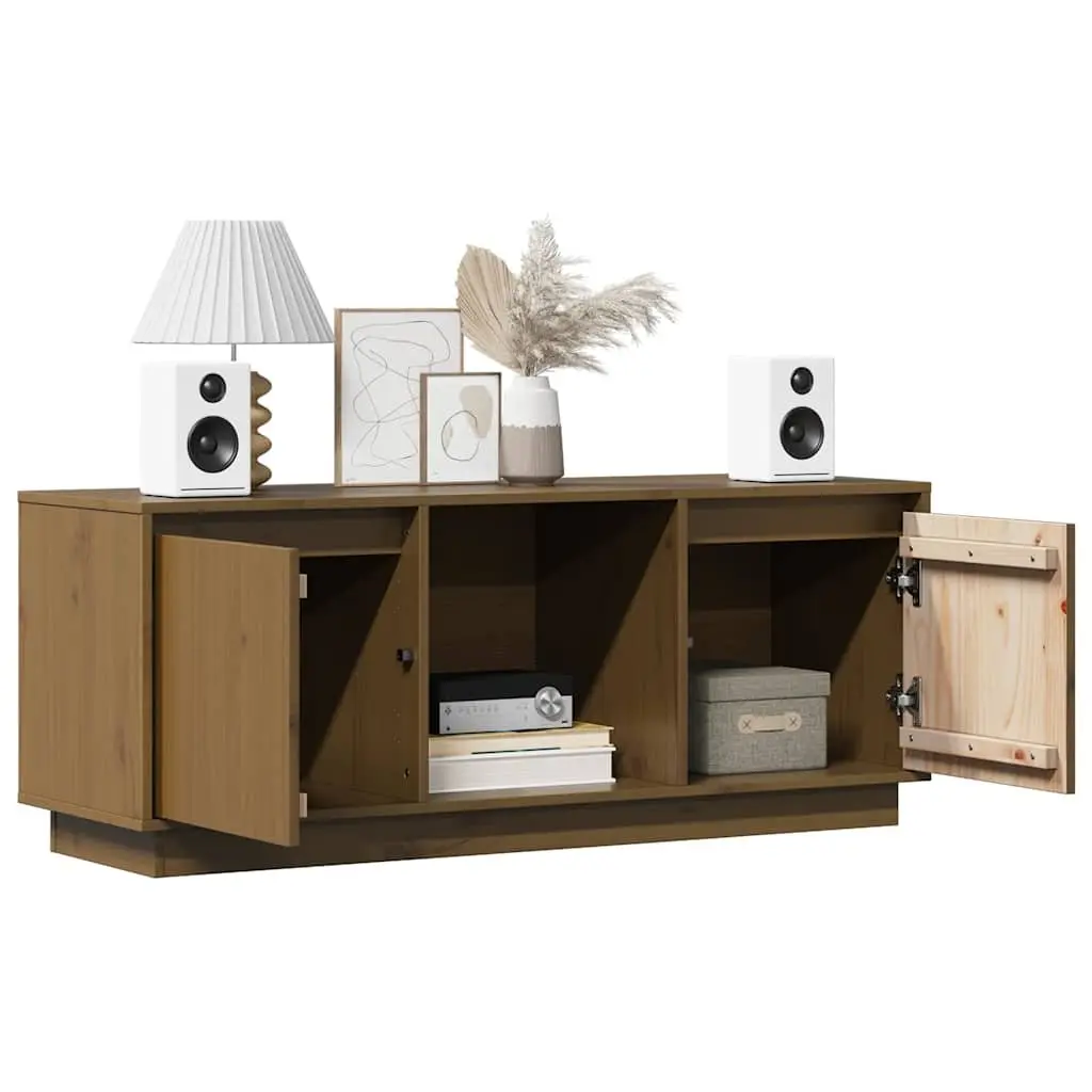 Solid Pine Wood TV Cabinet for Media Needs