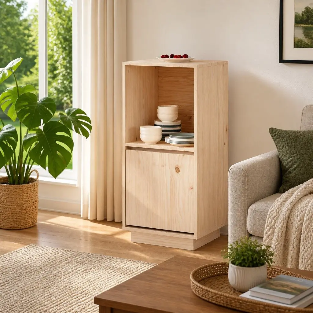 Solid Pine Sideboard for Living Room Storage