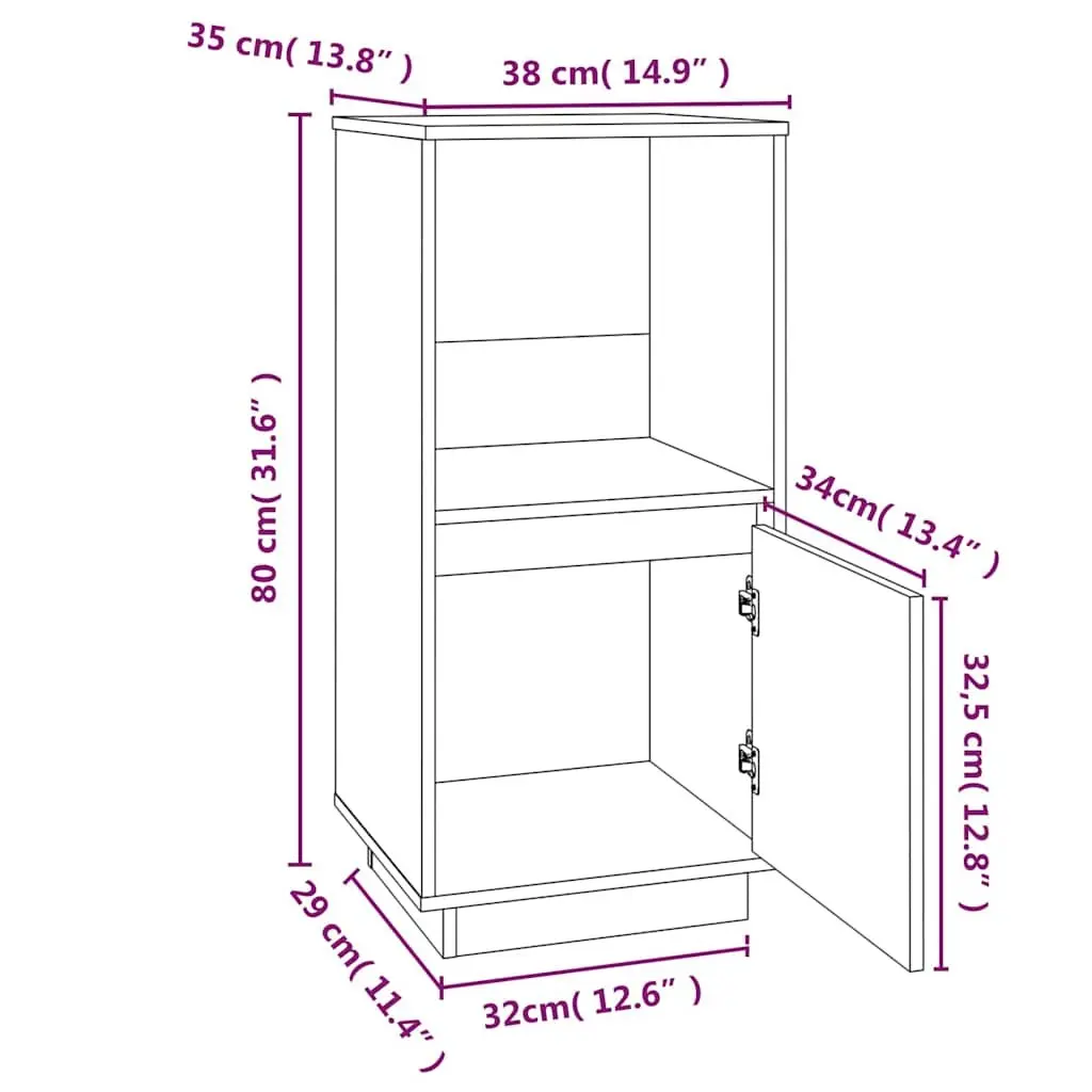 Solid Pine Sideboard for Living Room Storage