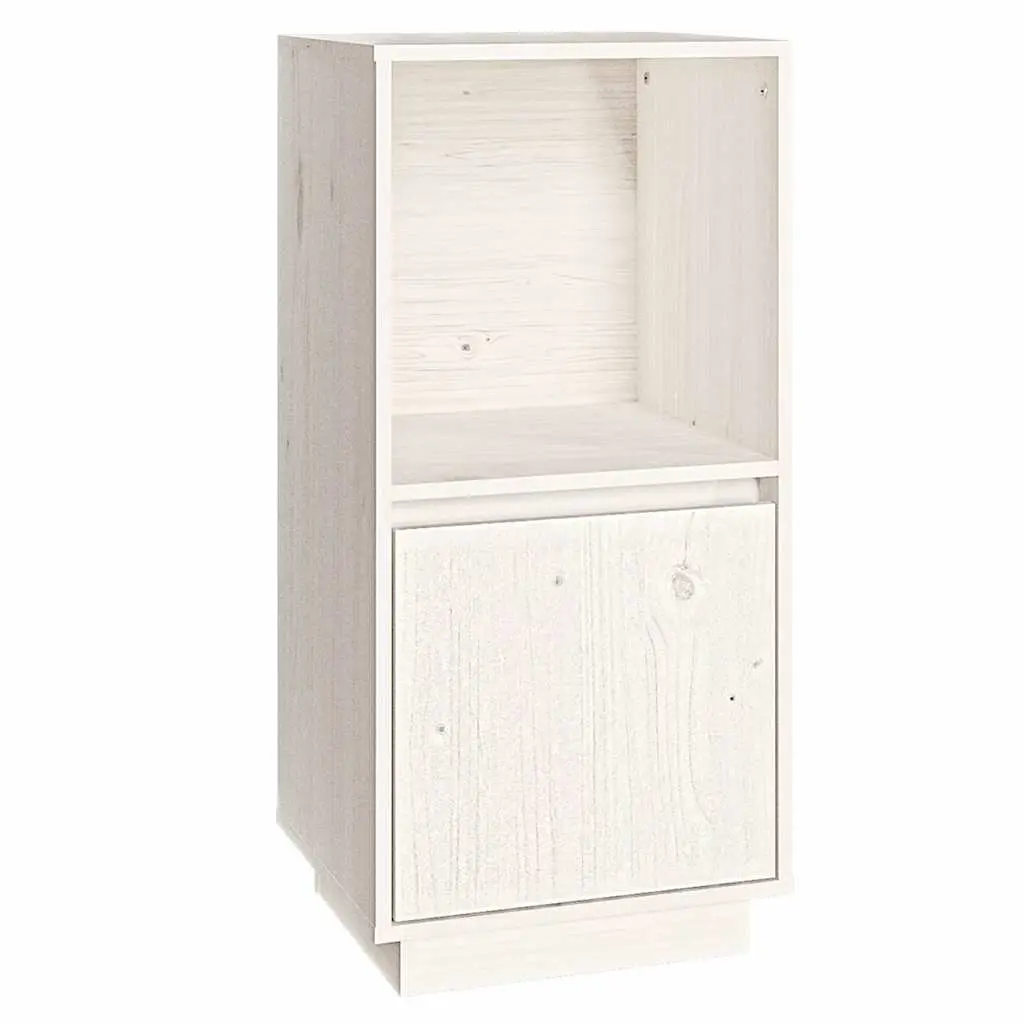Sideboard Cabinet Storage Buffet Solid Pine Wood Modern Style 38 x 35 x 80 cm White