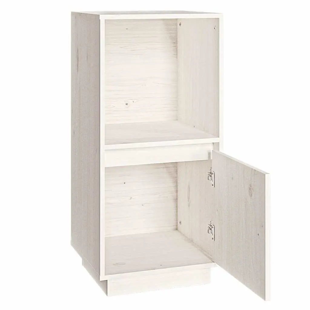 Sideboard Cabinet Storage Buffet Solid Pine Wood Modern Style 38 x 35 x 80 cm White