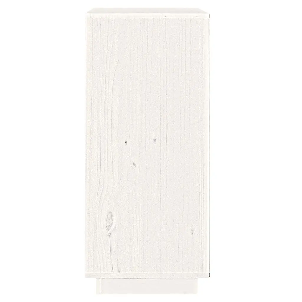 Sideboard Cabinet Storage Buffet Solid Pine Wood Modern Style 38 x 35 x 80 cm White