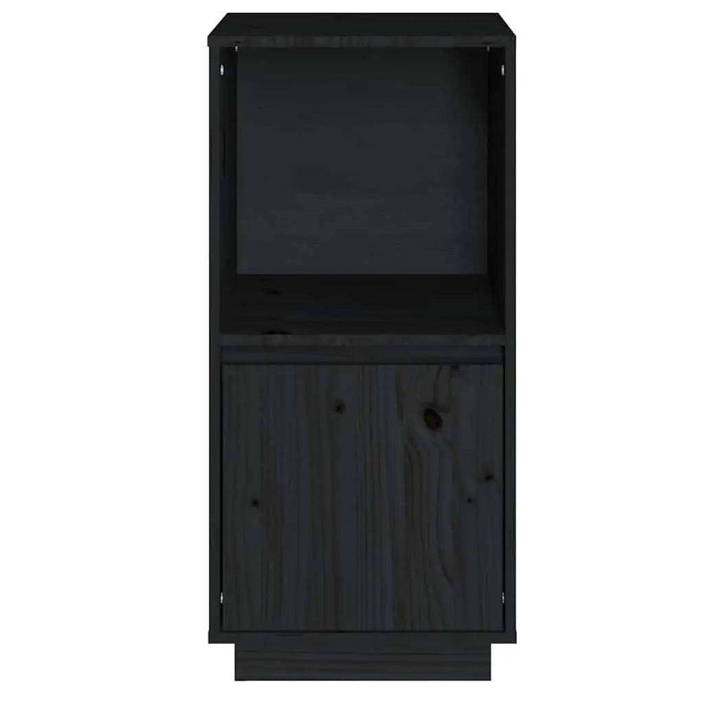 Sideboard Cabinet Storage Buffet Solid Pine Wood Modern Living Room Black 38W x 35D x 80H cm