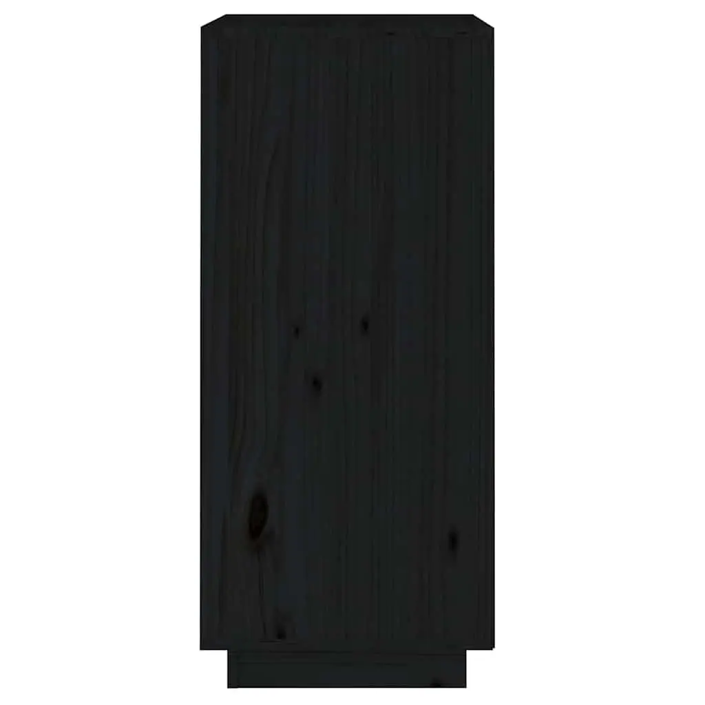Sideboard Cabinet Storage Buffet Solid Pine Wood Modern Living Room Black 38W x 35D x 80H cm