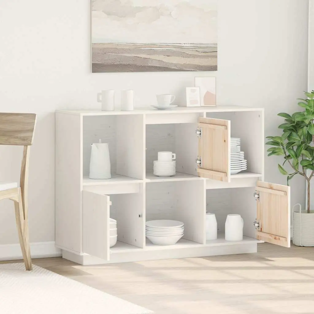 White Sideboard in Solid Pine Wood