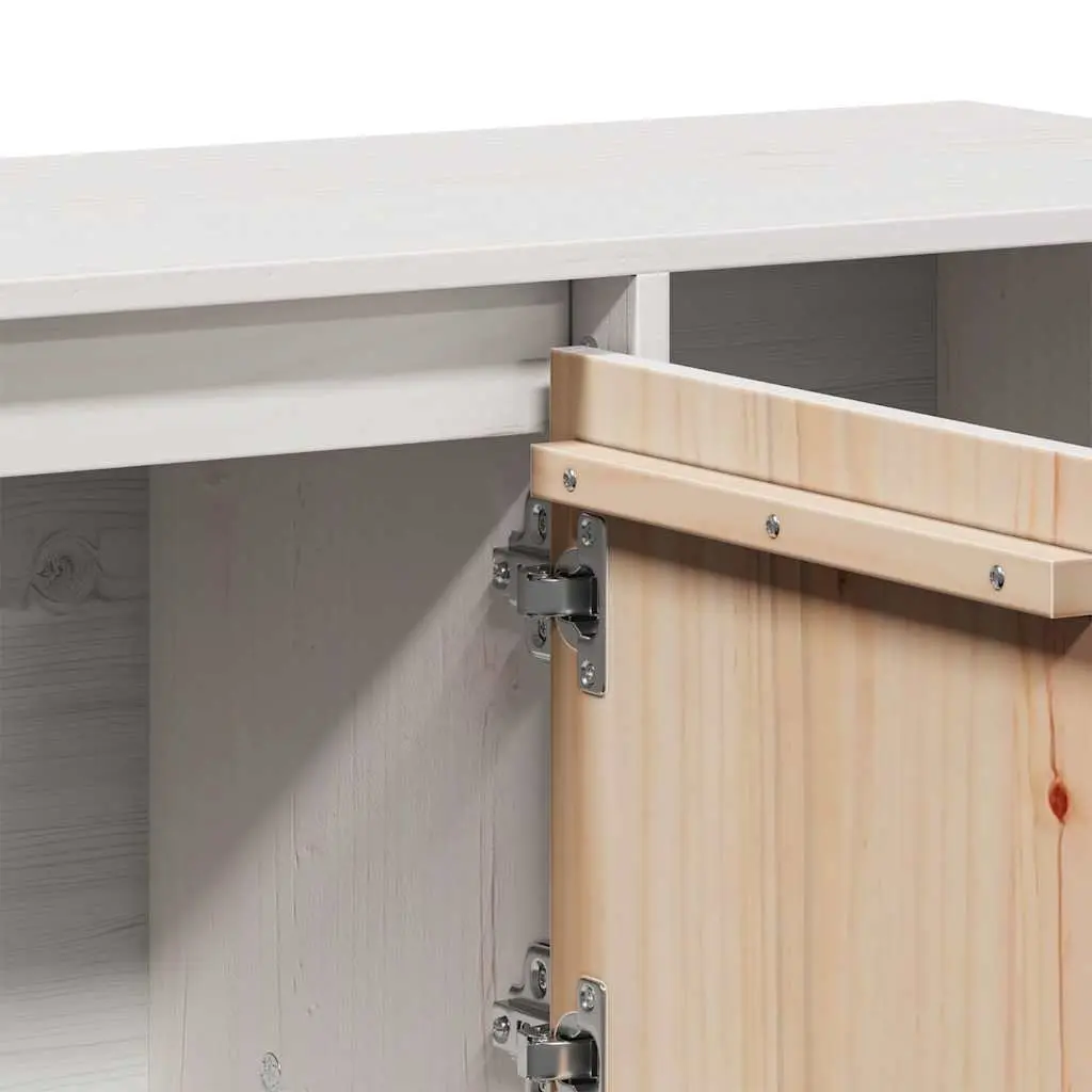 White Sideboard in Solid Pine Wood