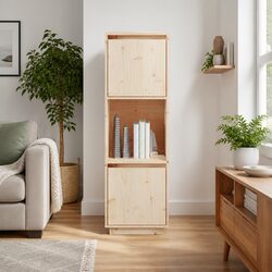 Reliable Solid Pine Highboard Cabinet for Organizing 38x35x117cm