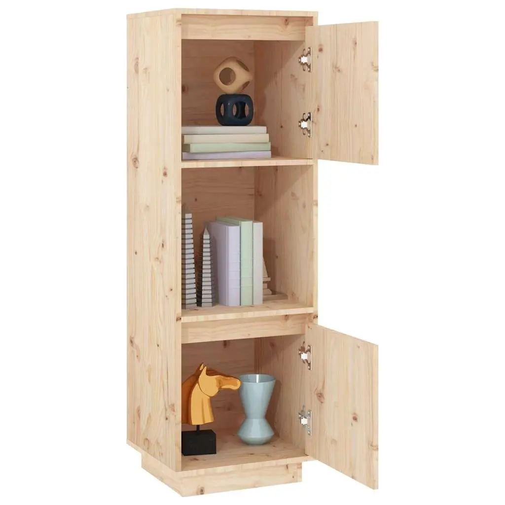 Solid Pine Highboard Cabinet for Organizing 38x35x117cm