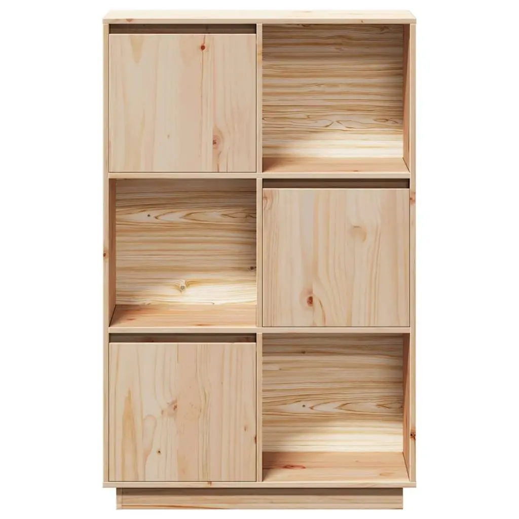 Wooden Highboard Storage Cabinet Organising Display 74 x 35 x 117 cm Brown Solid Pine
