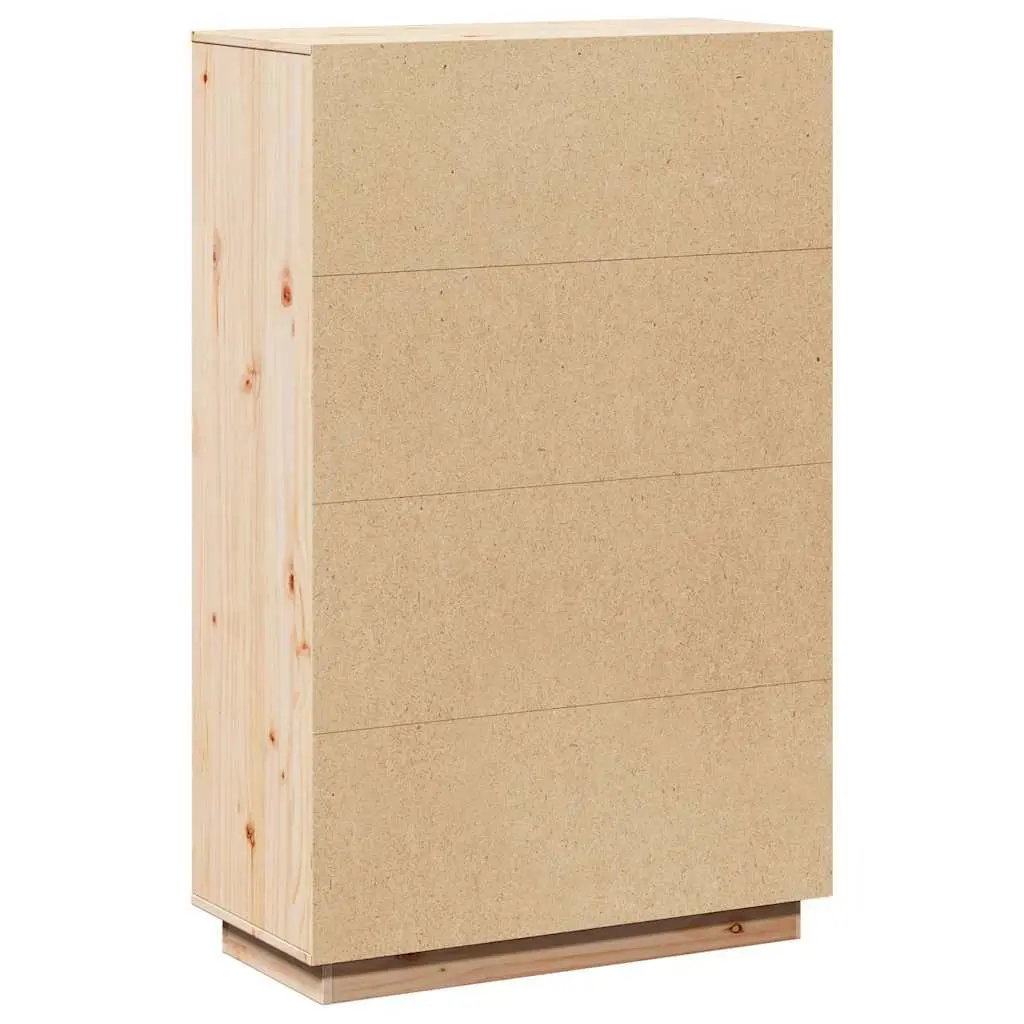 Wooden Highboard Storage Cabinet Organising Display 74 x 35 x 117 cm Brown Solid Pine