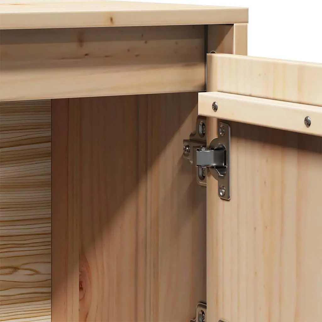 Wooden Highboard Storage Cabinet Organising Display 74 x 35 x 117 cm Brown Solid Pine