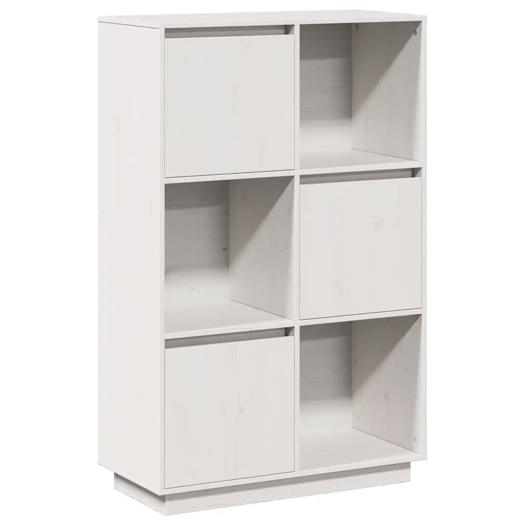 Highboard White Solid Pine Wood Storage Cabinet Sideboard Cupboard 74x35x117cm