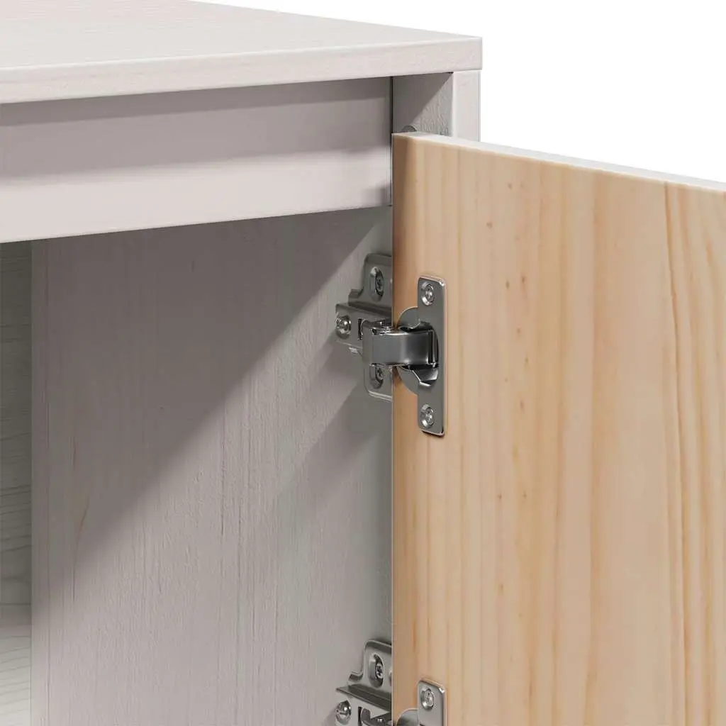 Highboard Cabinet Storage 5-Door 1105x350x1170mm White Solid Pine Wood