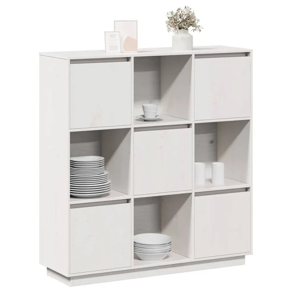 Highboard Cabinet Storage 5-Door 1105x350x1170mm White Solid Pine Wood