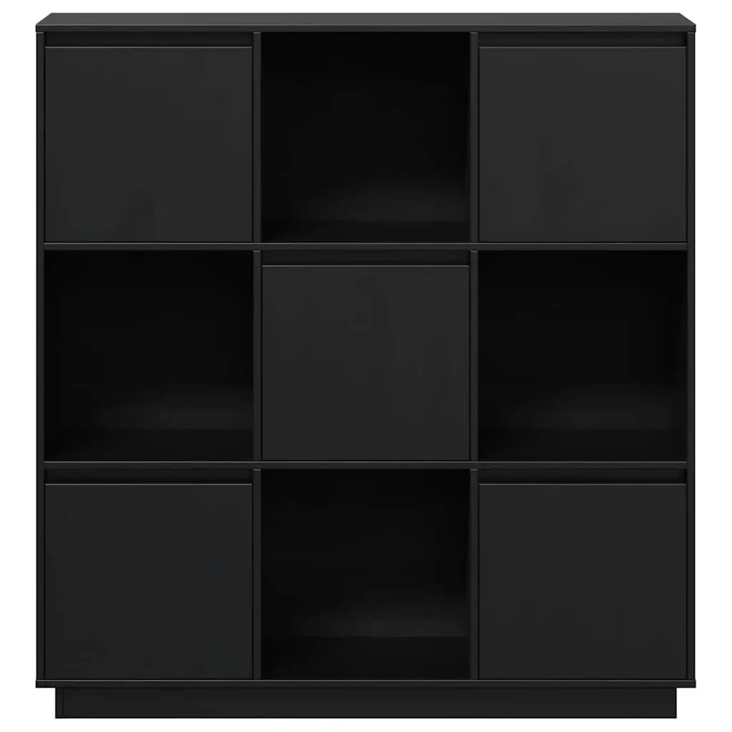 Highboard Storage Cabinet 110.5x35x117 cm Solid Wood 5 Doors Black