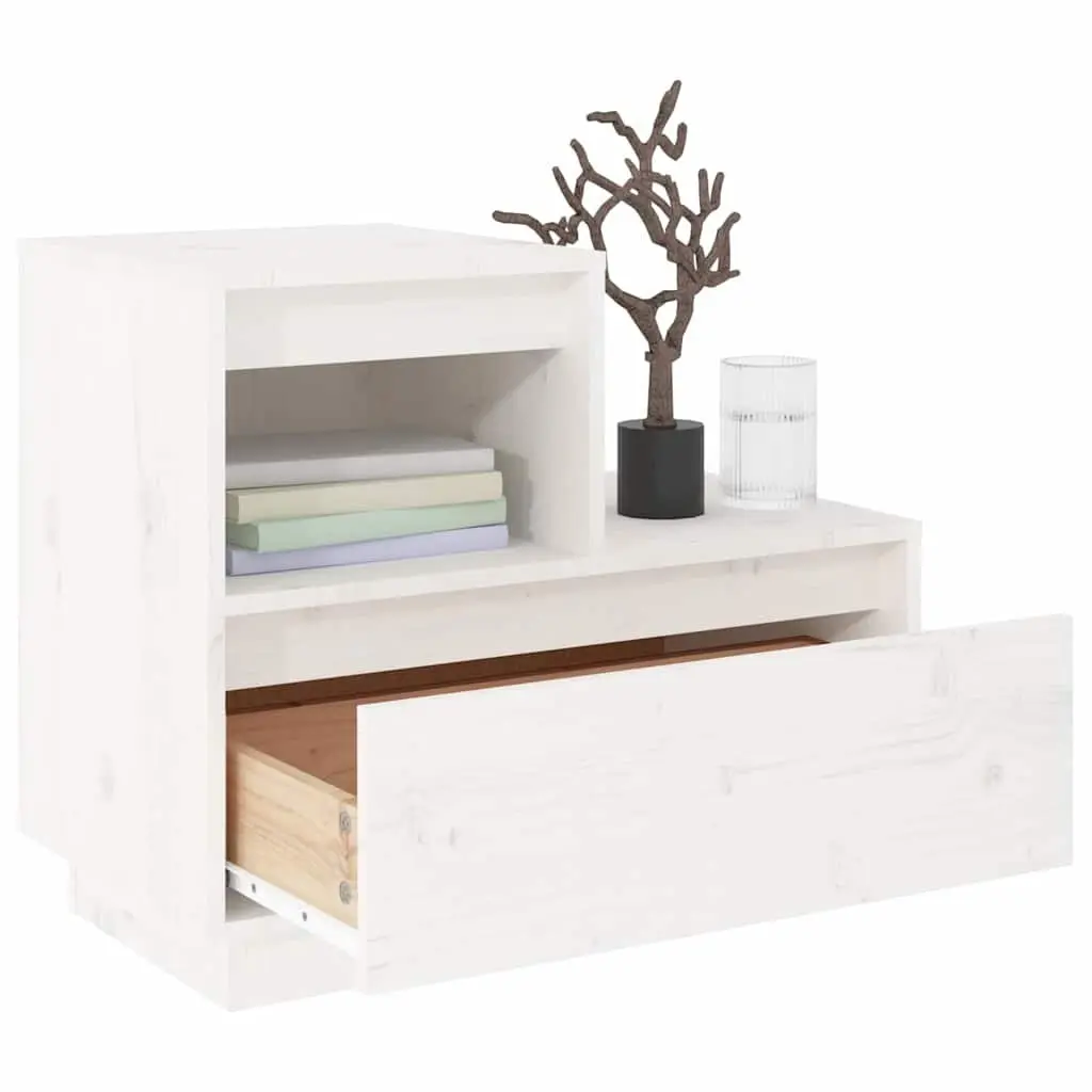 Bedside Cabinets 2 pcs White 60x34x51 cm Solid Pine Wood Storage Nightstand
