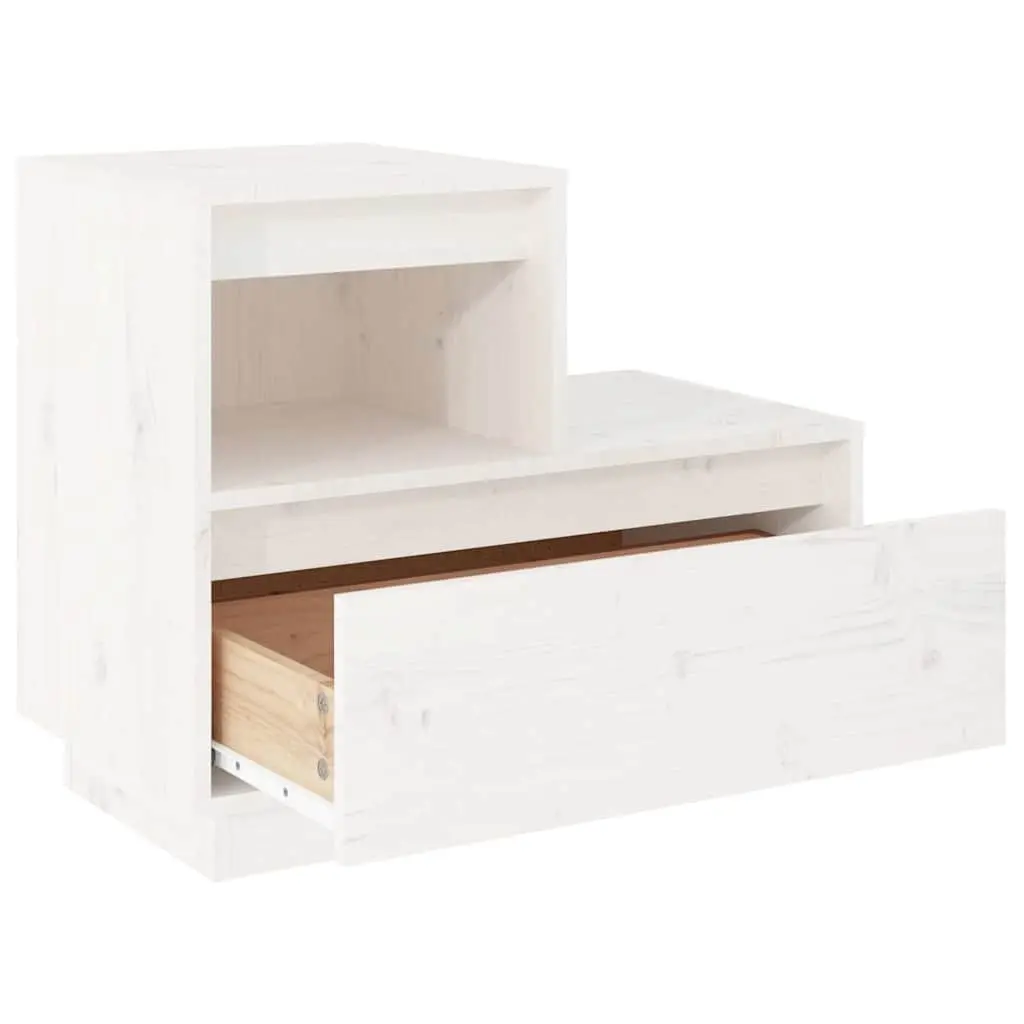 Bedside Cabinets 2 pcs White 60x34x51 cm Solid Pine Wood Storage Nightstand